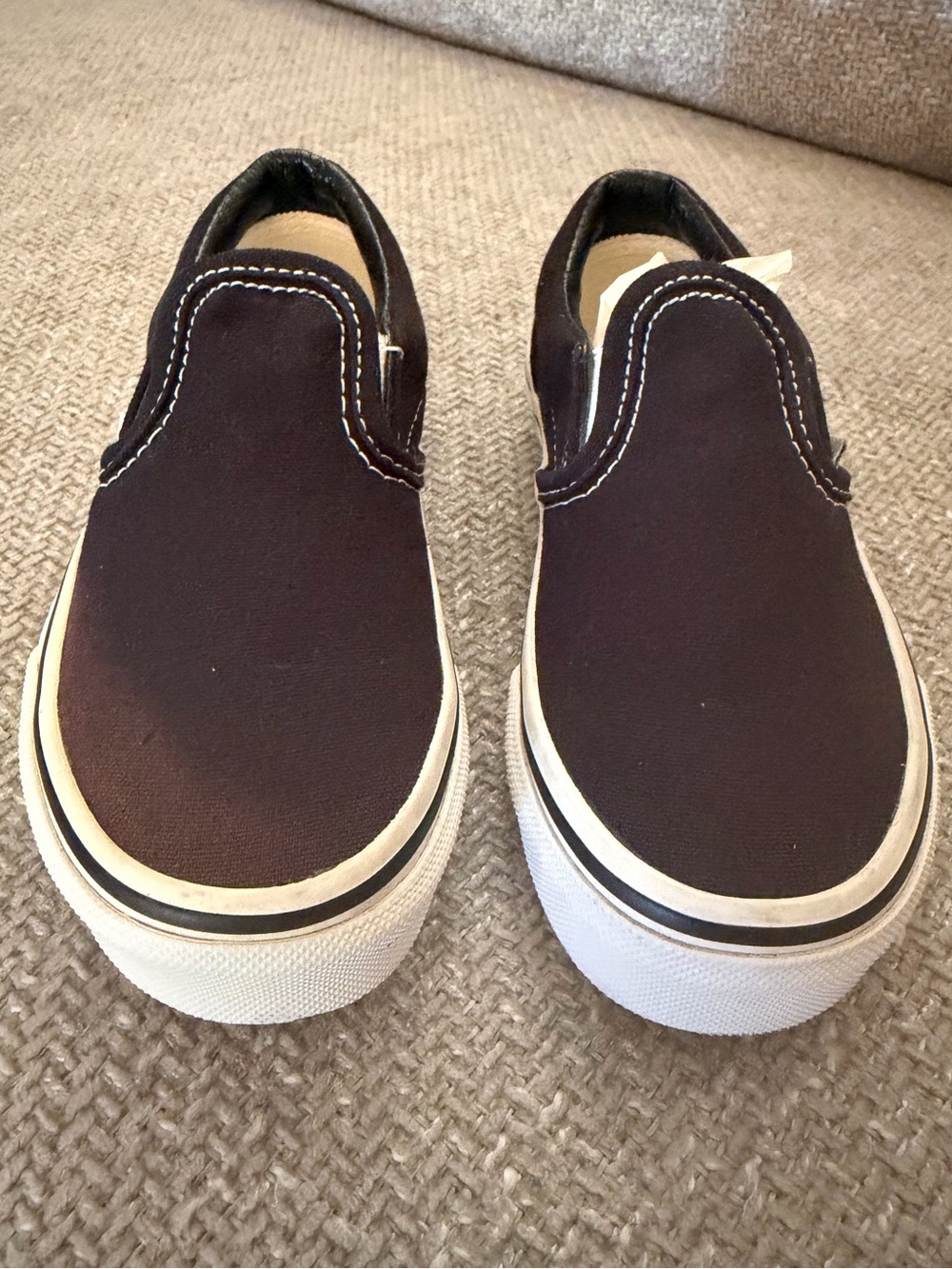 Vans Black Canvas Slip-On Shoes Size 11.5 Toddler
